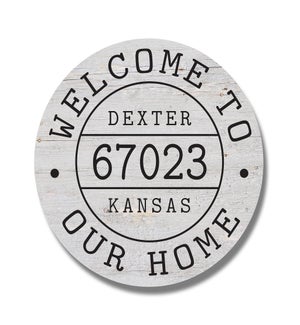 Personalized Zip Welcome To Our Home Circle